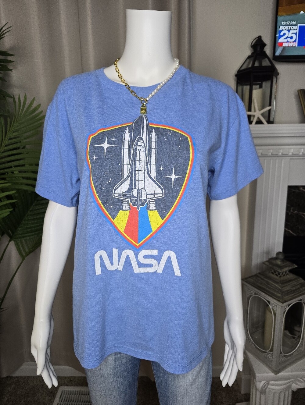 BLENDED NASA HEATHERED TSHIRT, BLUE L